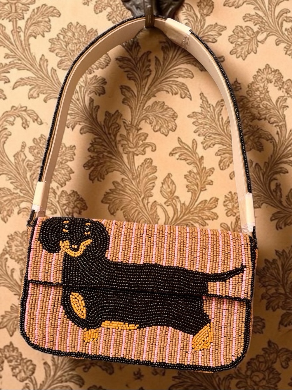 Anthropologie’s The Fiona Beaded Dachshund Shoulder Bag